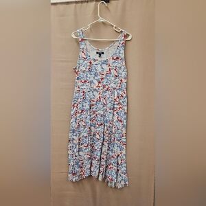 Chaps Women's Floral Sleeveless Dress - Blue and Red